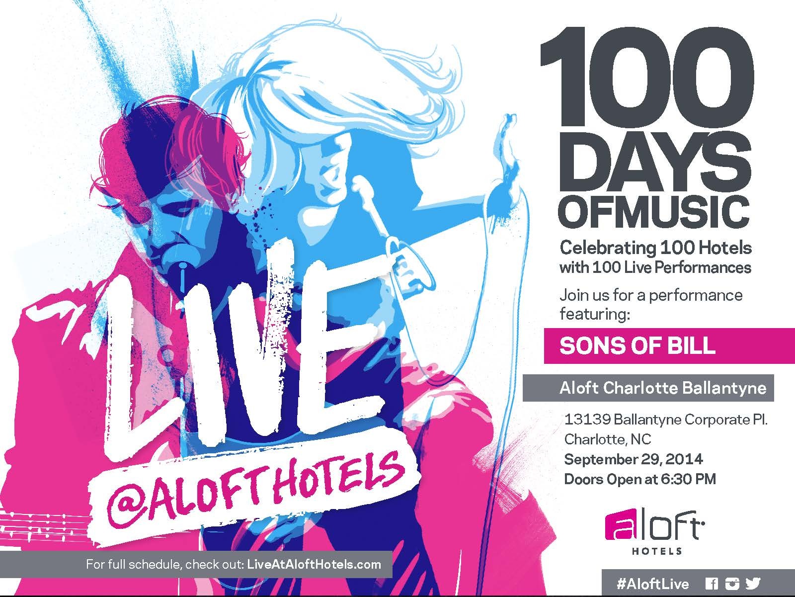 Sons Of Bill To Play Live Session In Charlotte Presented By Aloft Aloft Charlotte Ballantyne Sob Jpg