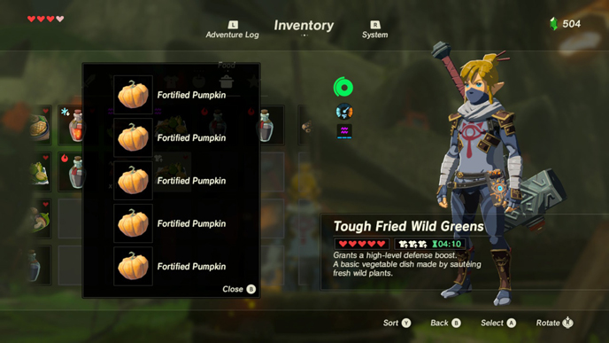 Extra Heart Recipes Guide Zelda Breath of the Wild 