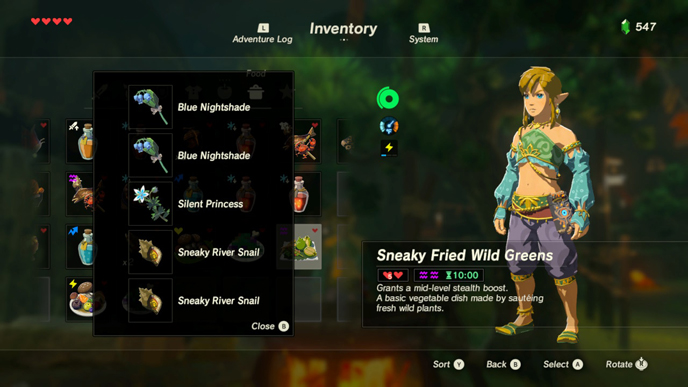 breath of the wild heart container or stamina