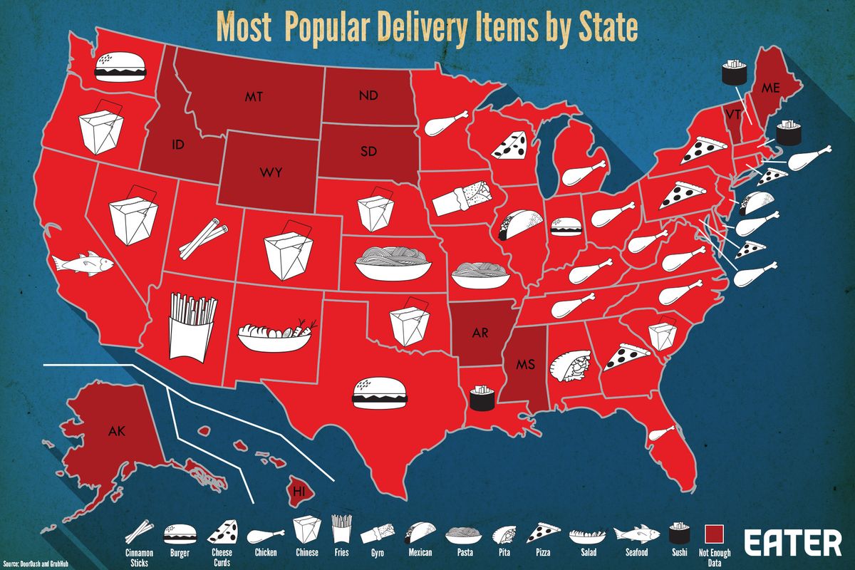 What is the most common delivery food?