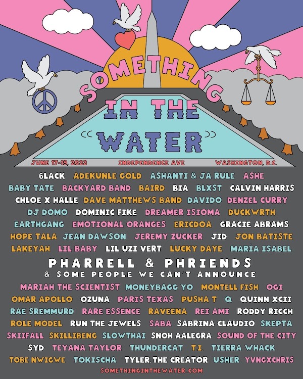 Pharrel Williams' Something in the Water Festival Shares 2022 Lineup