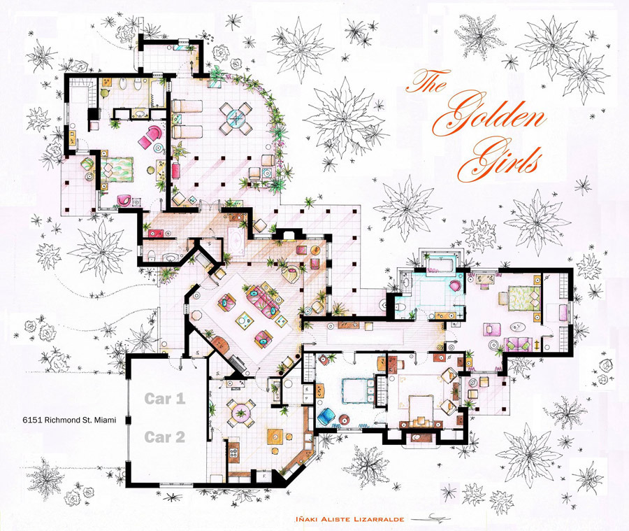 Artist Sketches the Floor Plans of Popular TV Homes