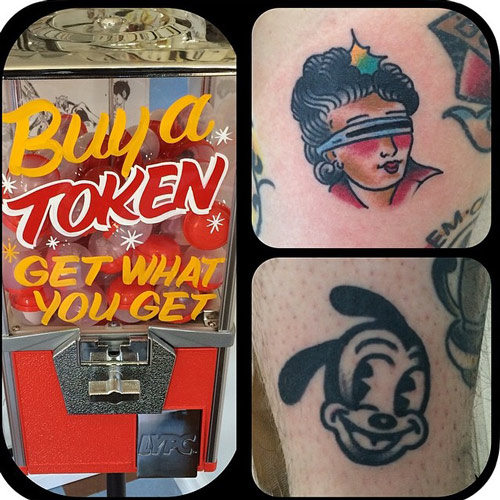 Real Tattoos Chosen By Chance Out Of Gumball Machine Design