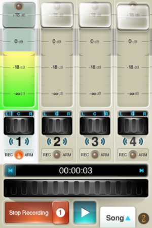 FourTrack audio app for iPhone enables portable recording