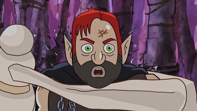 Dan Harmon Gets Squeezed By Some Big Ol' Bones in This <i>Harmonquest</i> Clip