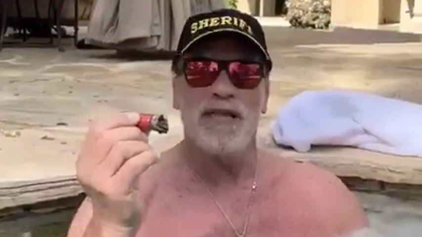 Watch Arnold Schwarzenegger Urge Spring Breakers to Stay Home from His Jacuzzi