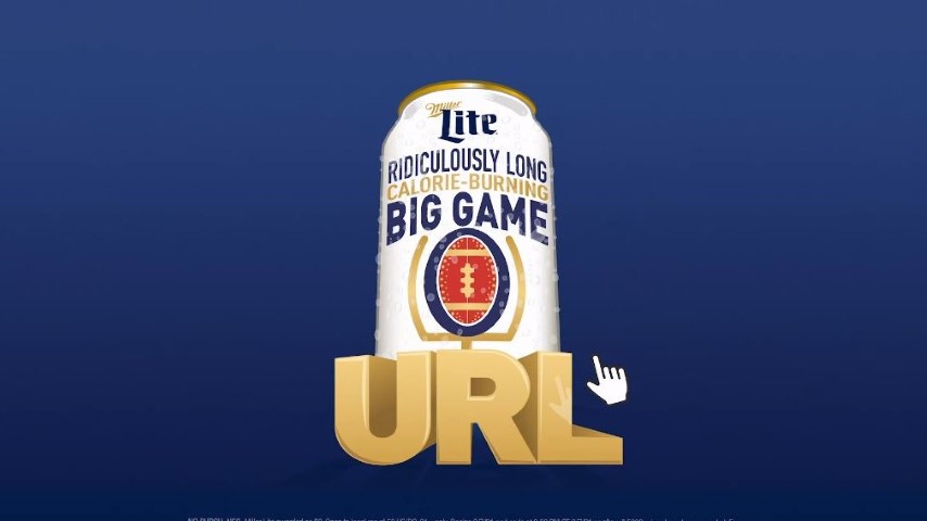 Miller Lite's Cheeky Super Bowl Ad Swipes at Michelob Ultra and Features an 836-Character URL