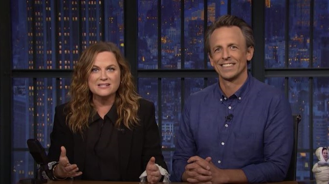 Amy Poehler and Seth Meyers Have One Question about the Billionaire Space Race: "Really!?!"