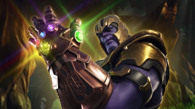 thanos drops into fortnite for infinity war crossover - crossover ps4 pc fortnite