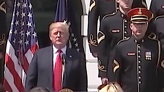 Watch: Donald Trump Attempts to Sing "God Bless America," Bungles It Completely