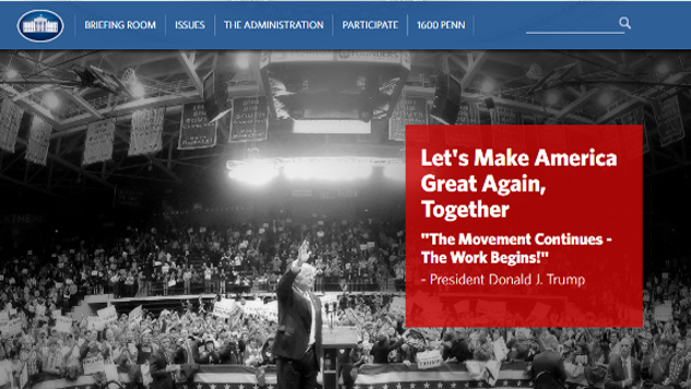 New White House Website Reflects Shifting Priorities