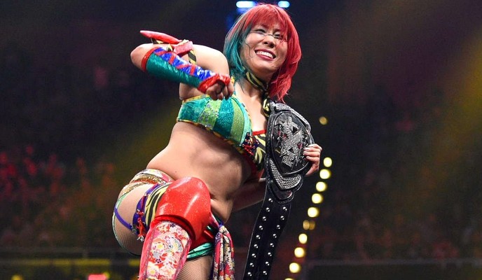 Asuka holding her Women's NXT Title Belt