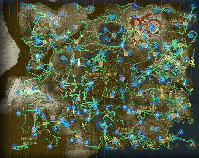interactive map of all shrines zelda breath of the wild