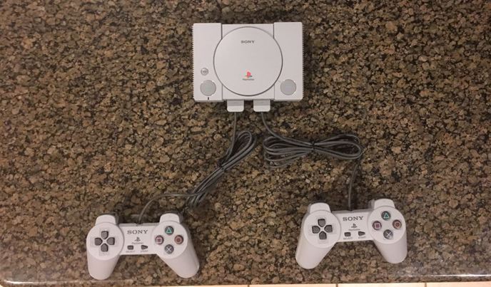 playstation classic with controllers.JPG