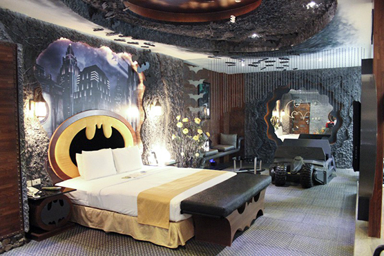 batman inspired living room