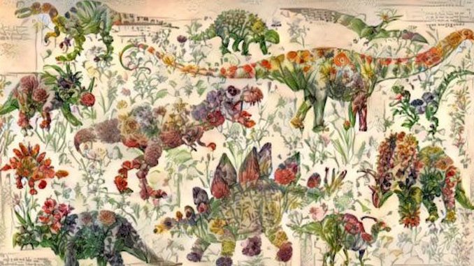 Artist Uses an Algorithm to Make Dinosaurs Out of Flowers