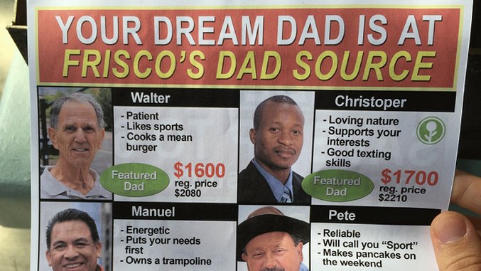 Father's Day Sale: Get a New Dad at Frisco's Dad Source