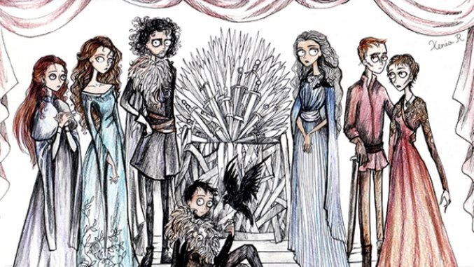 Artist Creates Oddly Beautiful <i>Game of Thrones</i>, Tim Burton Crossover Art
