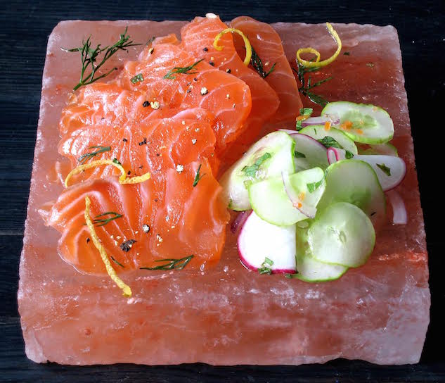 Salmon Grilled on Himalayan Salt Block