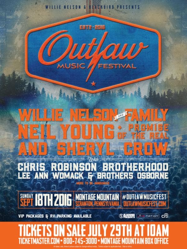 Inaugural Outlaw Music Festival Lineup Announced Willie Nelson, Neil
