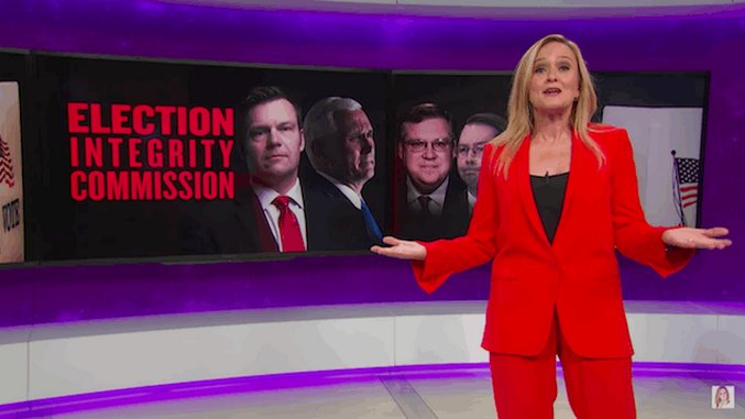 Watch Sam Bee Cover Voter Integrity Commission, Trump Impeachment Rally, Congressional Bro-Fest on Latest <i>Full Frontal</i>