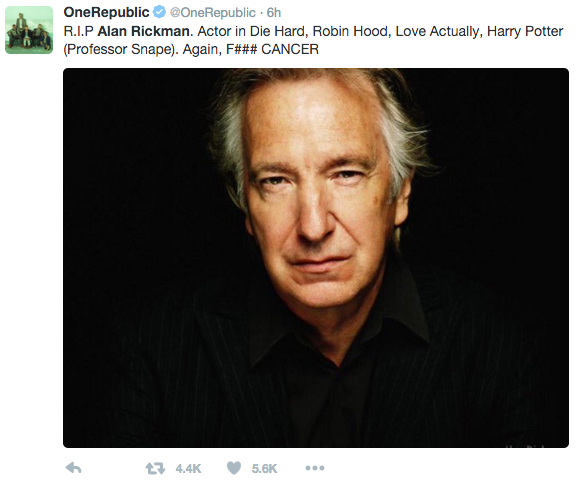 Celebrities Pay Tribute to Alan Rickman: A Gallery - Paste