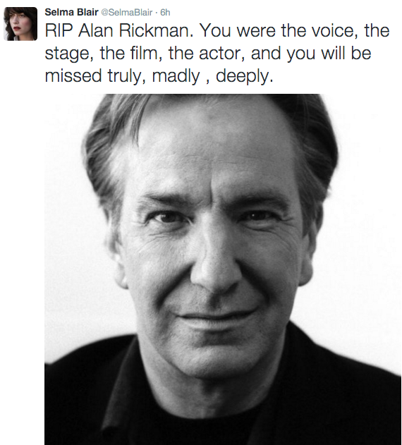 Celebrities Pay Tribute to Alan Rickman: A Gallery - Paste