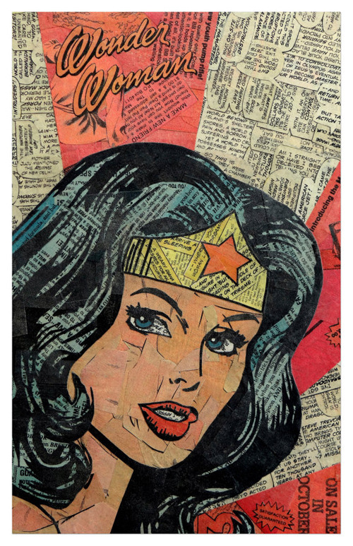 Superhero Collages Created Using Just Glue, Old Comics :: Books