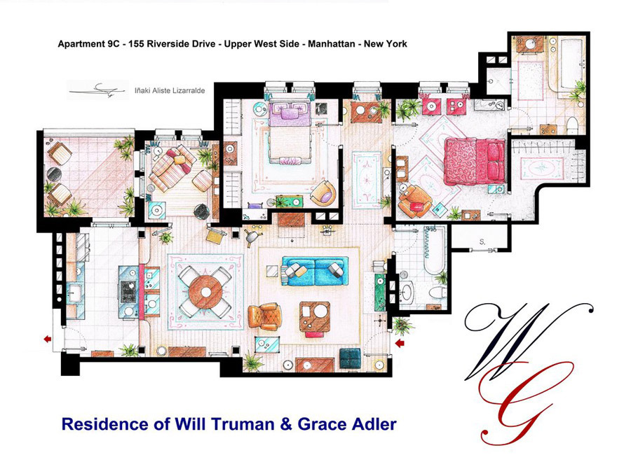 Artist Sketches the Floor Plans of Popular TV Homes