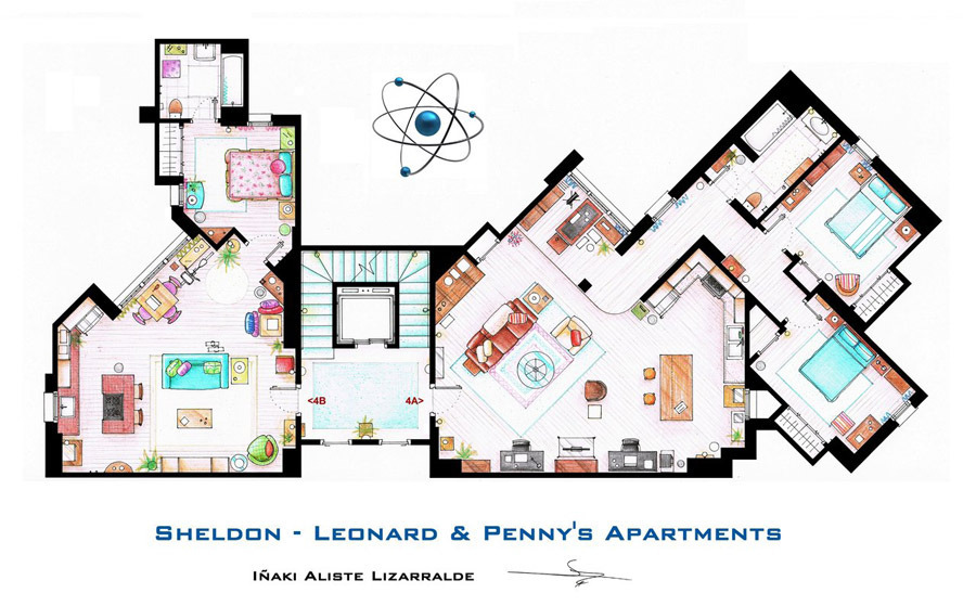 Artist Sketches the Floor Plans of Popular TV Homes :: Design