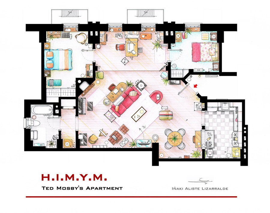 Artist Sketches the Floor Plans of Popular TV Homes :: Design ...