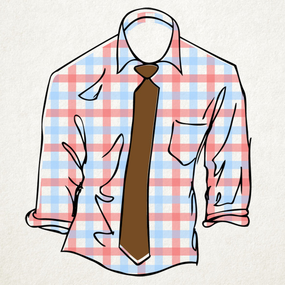 gingham shirt plaid tie
